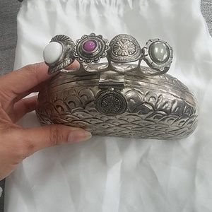 Free People From St Xavier Silver Jonny Clutch